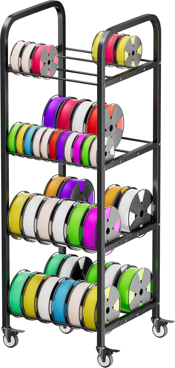 4-Tier 3D Printer Filament Storage Rack with Wheels | Your Way 3D ...